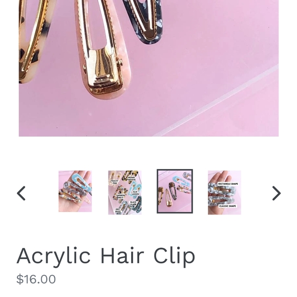 Tortoise shell design acrylic large hair clip set x2 - Picture 3 of 6